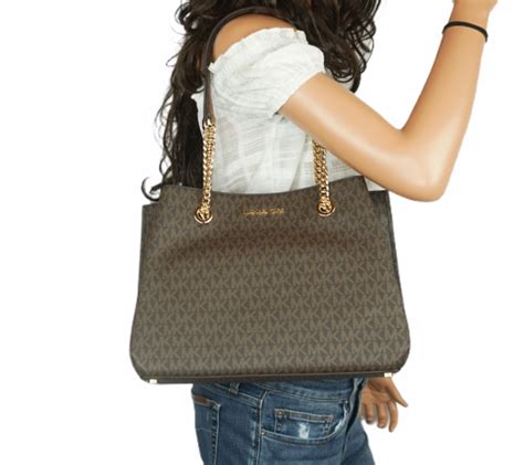 michael kors teagen brown|Teagan Large Logo Shoulder Bag .